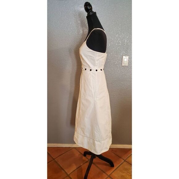 Proenza Schouler White Label Linen Front Zip Button Midi Dress Women’s Size 2 - Picture 8 of 15